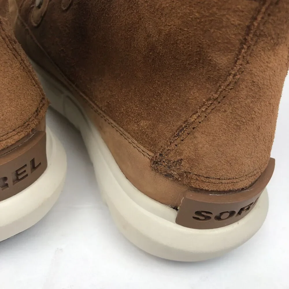 New NoBox Sorel Explorer II Joan Faux Fur Waterproof Boots Brown Suede Leather 7